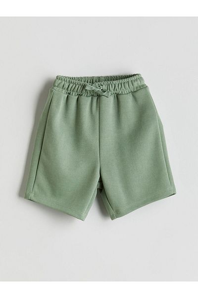 LC Waikiki Green Basic Boy's Shorts with Elastic Waist