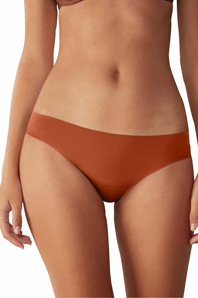 Linovit Women's Panties Emilia, Low Waist, Seamless, Camel Brown - Camel Brown, L