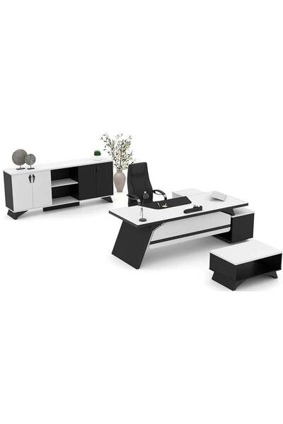 Zec Ofis Pegasus Premium Yönetici Masa Takımı - Beyaz