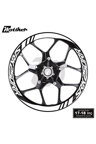 Motiker RKS QJMOTOR SRK250RR Geniş Jant Sticker Modeli 16'lı Beyaz