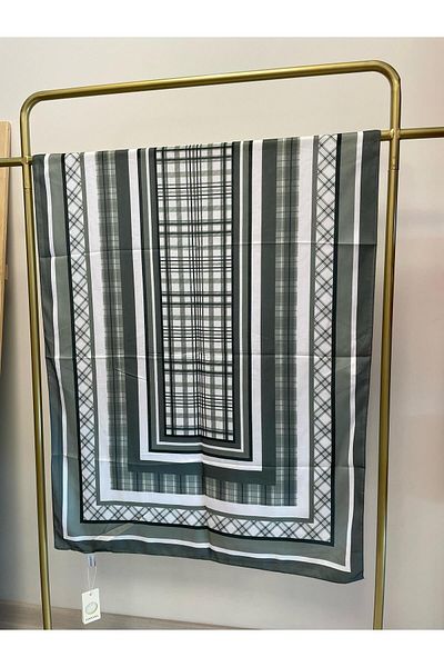 MENESSA Cotton Voile Delux Plaid Pattern Shawl