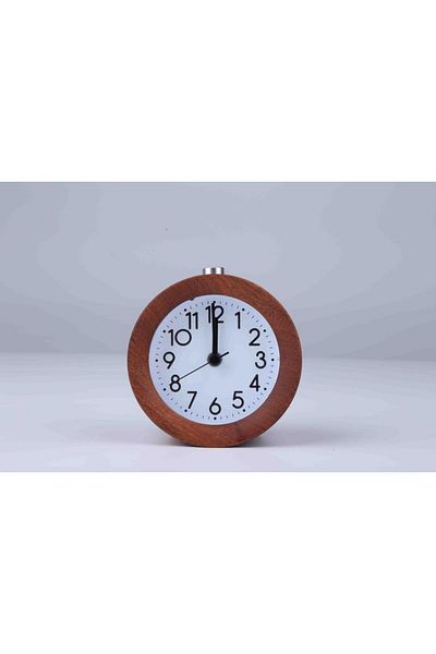 Choice KSW150-OW-SA JINSUN Wooden Clock Snooze Bedside Kids Alarm Circular Needle Backlight Desktop Clock S