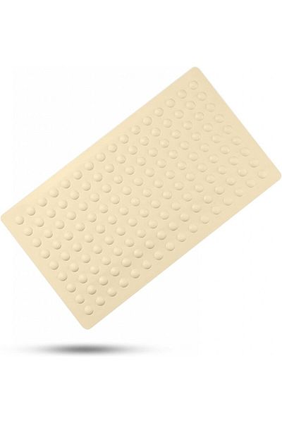 BearTop non-slip shower mat, silicone, beige, 35 x 75 cm