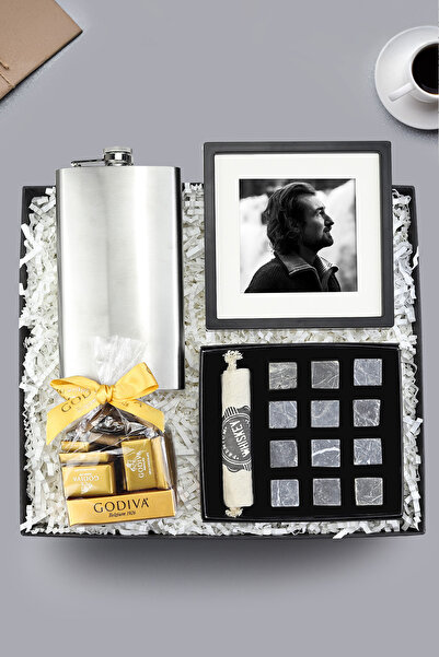 Trendmiya Cep Matarası & Viski Soğutma Taşı & Godiva Napoliten Çikolata & Pas...