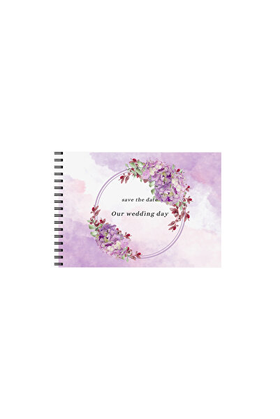OEM Set Album foto / GuestBook nunta, flowers multicolor, A4 landscape, 3 piese