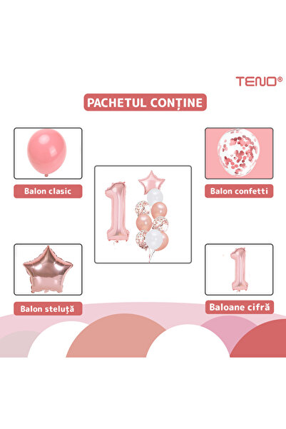 Teno Set of 12 Balloons Number 1 for Party