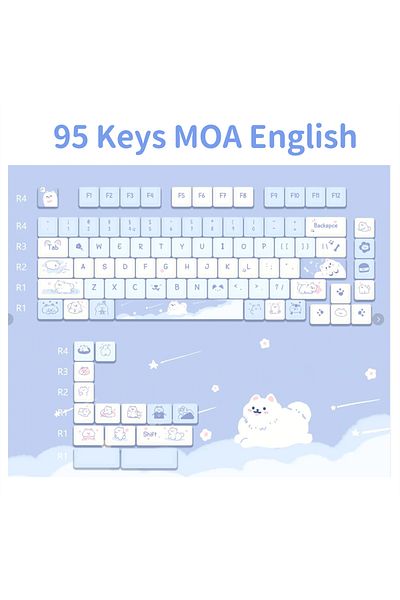 Choice Samoye USLION 95Keys Dessert Cat Theme Keycaps MOA Profile PBT Key Caps Kit for 61/64/68/84/75/87Key