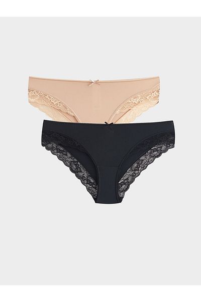 LC Waikiki Pachet de 2 culotte bikini cu dantelă de sezon nou - S45425Z8
