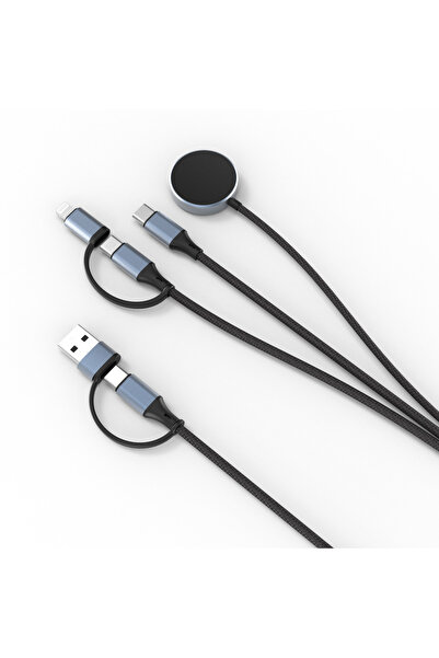 Choice كابل شحن سريع متعدد الوظائف أسود اللون لساعة Apple Watch/Galaxy Watch ...