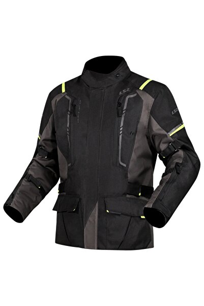 LS2 Narvik Coat Gray-Black-Neon Yellow