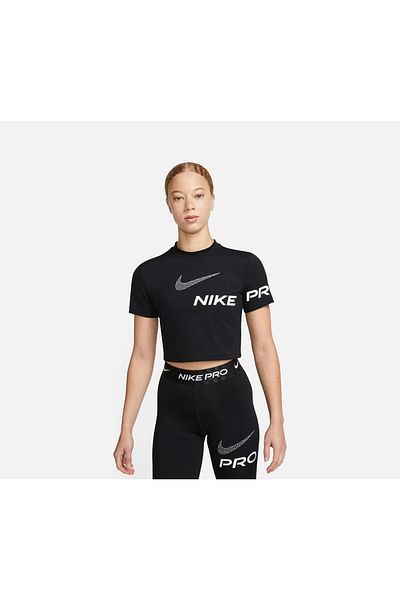 Nike Pro Dri-Fit Cropped Graphic Training Γυναικείο T-Shirt με κοντό μανίκι-DX0078-010