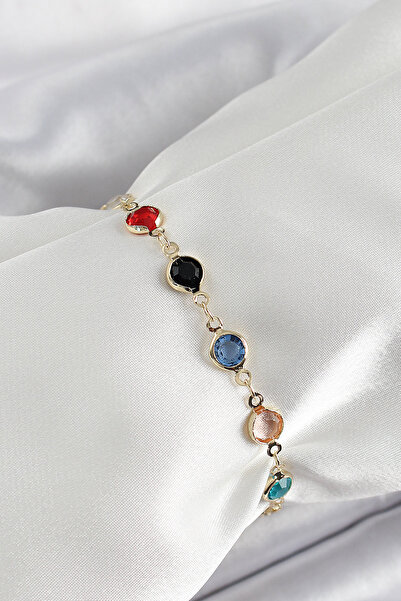 STİLLOVE سوار نسائي من النحاس موديل ذهبي اللون مرصع بحجر الزركون SL12195