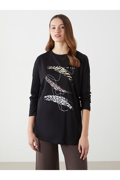 LC Waikiki New Season Crew Neck Print Women's Tunic - S5Jg53Z8