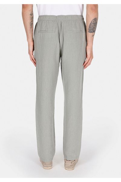 Colin's Regular Fit Mid Waist Long Leg Men's Linen Blended Green Trousers