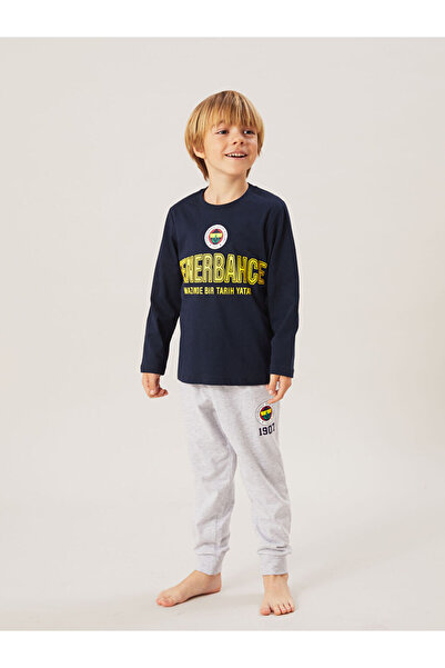 LC Waikiki Yeni Sezon Bisiklet Yaka Fenerbahce Baskili Erkek Cocuk Pijama Takimi - S5I591Z1