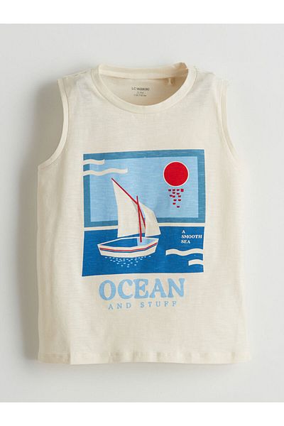 LC Waikiki Νέα σεζόν Crew Neck Printed Boys Singlet - S5GV06Z1