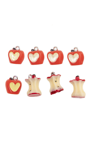 Choice 10 قطع 10 قطع حلوة صغيرة من الراتنج ثلاثية الأبعاد قلادة حمراء مقلدة ل...