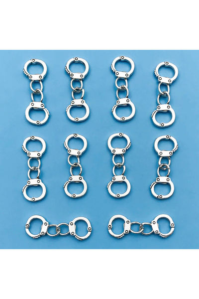 Choice 6177-10pcs 10/20pcs/pack Alloy Simulated Small Handcuffs Charms Connec...