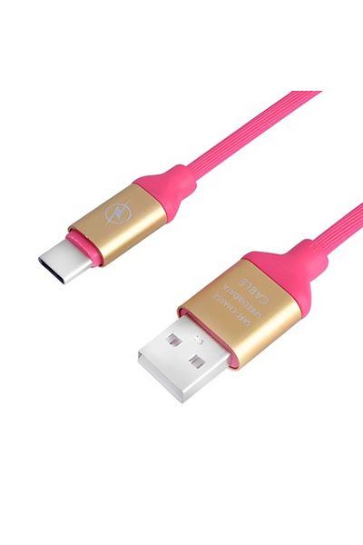 ABYZ Cablu de date și încărcare, lungime 2M, USB A la TYPE-C roz