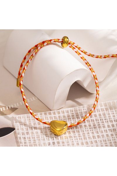 Choice red 1Pcs Heart Love Bracelet Colorful String Bracelet Couple Hand-Woven Adjustable Rope Jewelry for