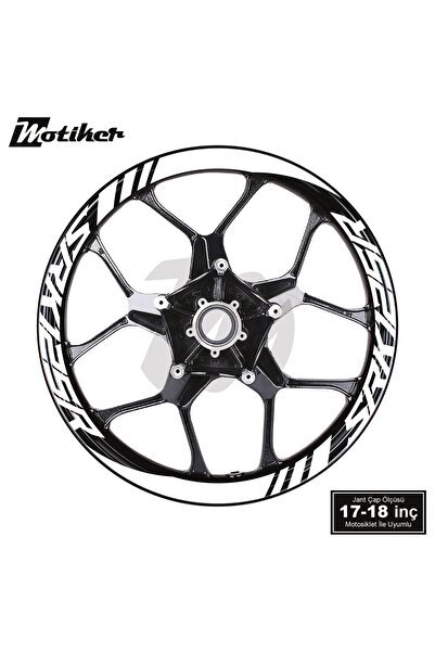 Motiker RKS QJMOTOR SRK125R Geniş Jant Sticker Modeli 16'lı Beyaz
