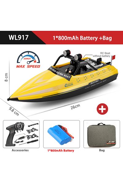 Choice WL917 Yellow 1B Bag WLtoys WL917 RC Boat 2.4G Electric High Speed Jet Waterproof Model Electric Remo