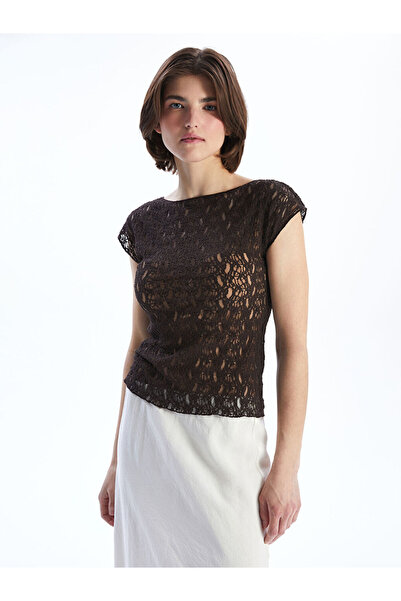 LC Waikiki Νέα σεζόν γυναικεία μπλούζα με δαντέλα Crew Neck - S5NQ49Z8