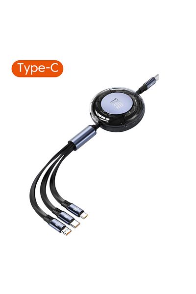 Choice 1.2m Type C 3 in 1 USB Cable 6A Fast Charging for Samsung Xiaomi iPhone 13 12 Realme Huawei Type C C