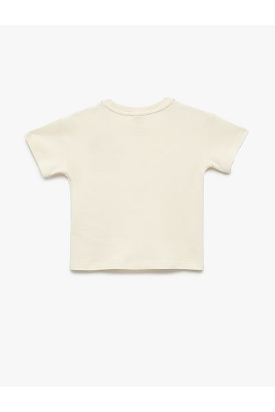 Koton Crew Neck Summer Themed Short Sleeve Printed T-Shirt