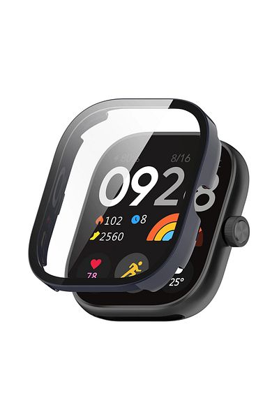 Choice Redmi Watch 4 Blue Tempered Glass+Case for Xiaomi Redmi Watch 4 3 Anti-scratch Film Bumper Protectiv