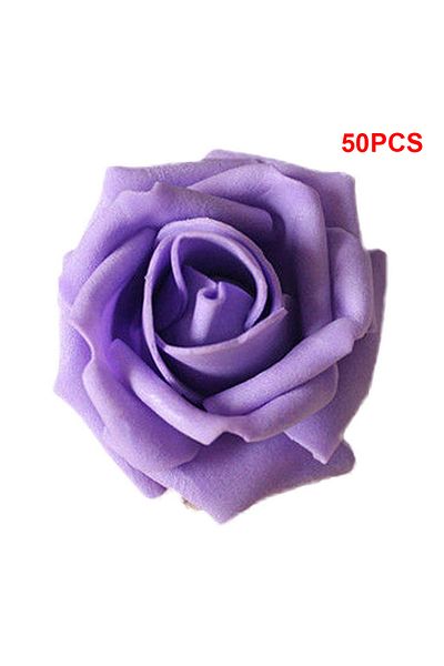 Choice 50PCS Purple Pack of 50 Artificial Bionic Flowers PE Foam Simulation Roses Fake Flower Decorations W