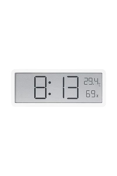 Choice White LCD Screen Digital Wall Clock Time Temperature Humidity Time Display Electronic Clock Desktop
