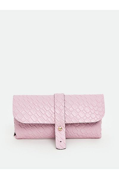 LC Waikiki Pink Leather Look Crocodile Patterned Women's Wallet