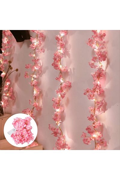 Choice 5M50LEDS Warm White Cherry Blossom String Light 1PC Garland Artificial Flower Garland Vines Fairy Li