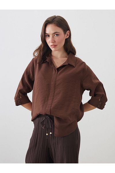 LC Waikiki Νέα σεζόν πουκάμισο γιακά Modal Mix Blouse - S5QL40Z8