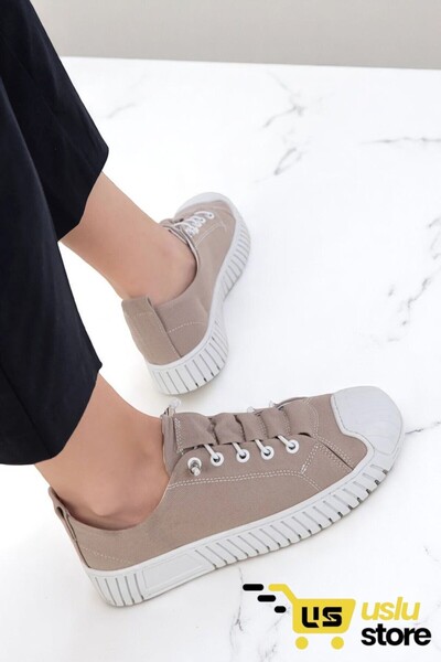 USLU Kadın Lastik Bağcıklı Rahat Spor Ayakkabı Sneaker