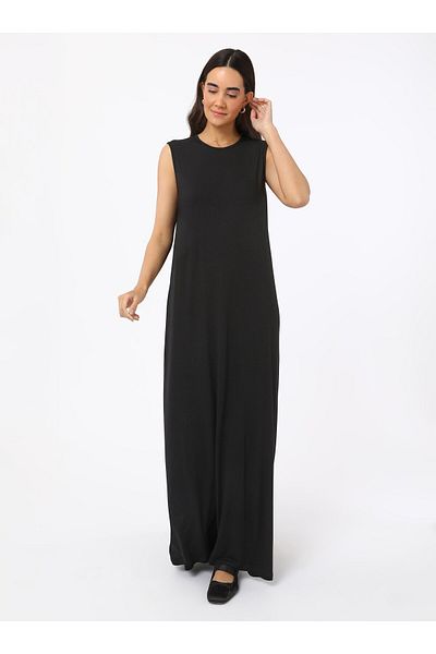 Benin Rochie de bază fără mâneci din viscoză - Negru - Benin