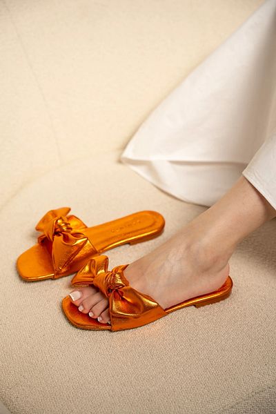 LAMİNTA Papuci de damă Pony Orange Bow