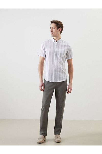 LC Waikiki Beige Regular Fit Men's Textured Shirt