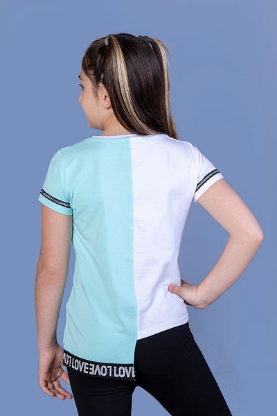 Toontoy Girl's Paris Printed Striped T-Shirt