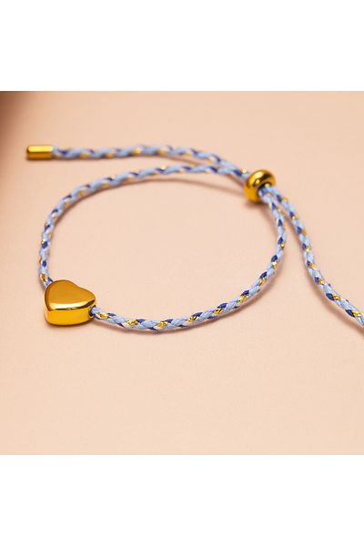 Choice blue 1Pcs Heart Love Bracelet Colorful String Bracelet Couple Hand-Woven Adjustable Rope Jewelry for