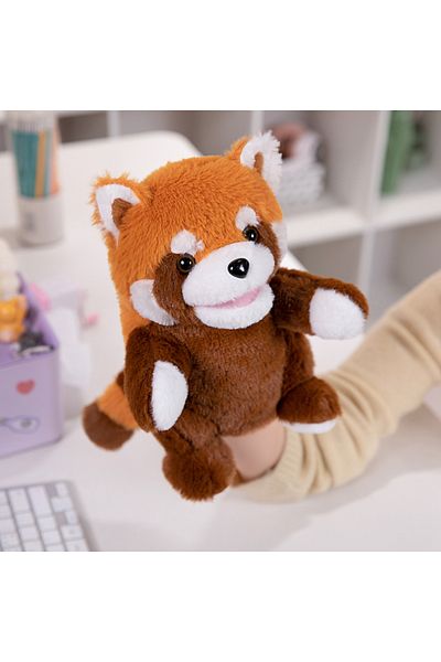 Choice 25cm Brown raccoon Stuffed Plush Animals Toys Hand Finger Story Puppet Kawaii Dolls Educational Baby