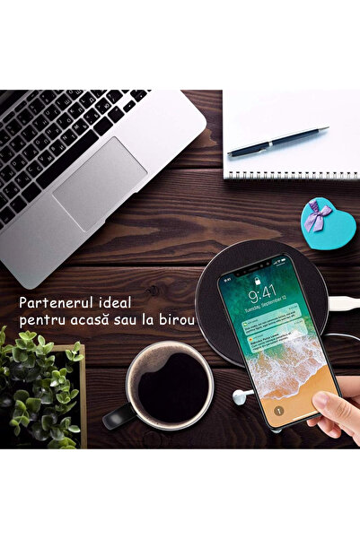 DLMDL Ceramic Mug with Self-Heating, Wireless Charging DLMDL, 15W Phone Charger, 55°C Constant Temperature