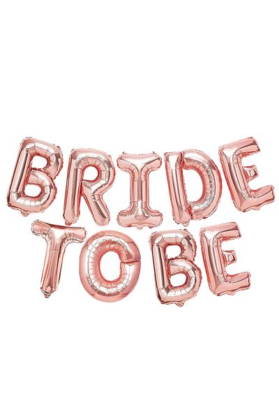 Teno Set of 9 Teno® Balloons, Letters, BRIDE TO BE model, rose gold
