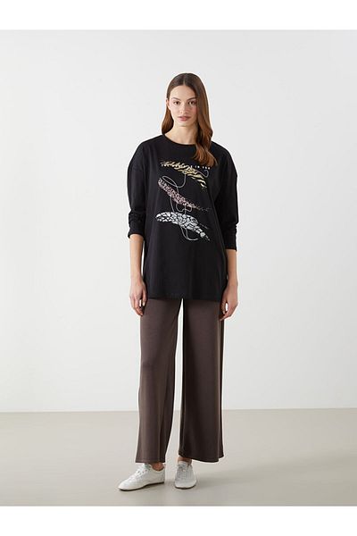 LC Waikiki New Season Crew Neck Print Women's Tunic - S5Jg53Z8