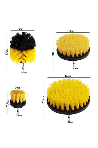 OEM Set de 4 perii de curățare pentru burghie, Darklove, cu diferite dimensiuni, Pentru suprafețe de baie, rosturi,
