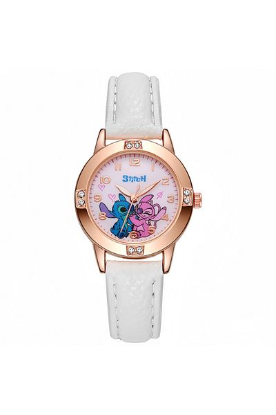 Miniso Stitch-white Anime Pointer Quartz Watches Children's Watch Lilo & Stitch Children Watchs Holiday Gif