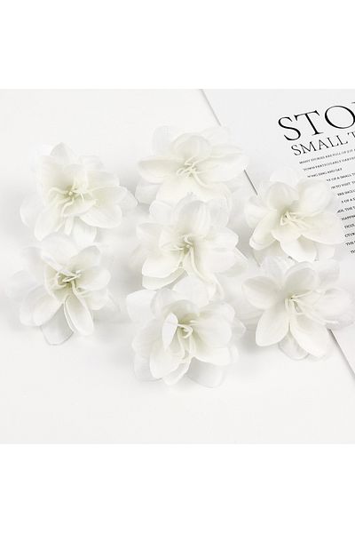Choice 20pcs WHITE 20Pcs Artificial Flowers Head Silk Lily Flower For Wedding Home Christmas Decoration DIY