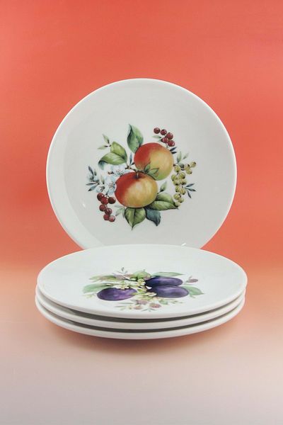 Bursa Porselen Dekor Fruit Special 4 Pieces of Cake Plate