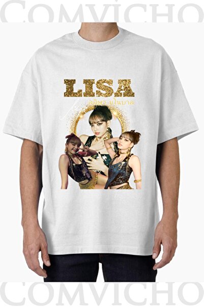 COMVİCHO تي شيرت مطبوع بتصميم ليزا للجنسين